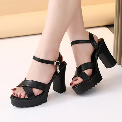 Fish Mouth High Heels Open Toe Shoes