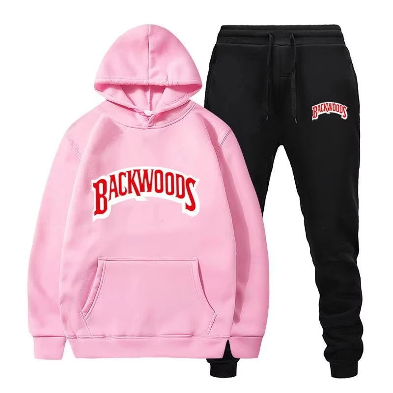 Winter Fleece Red Hoodies Black Casual Jogger Suit Tracksuit Sweatshirt Pullover