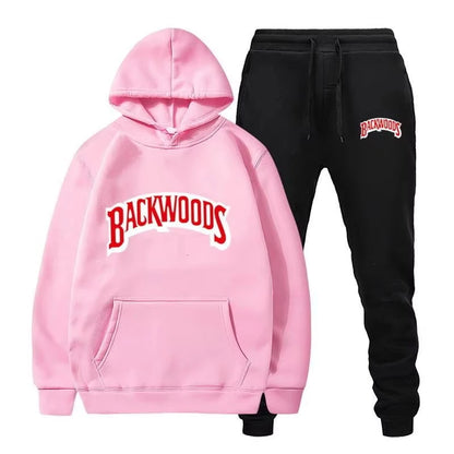Winter Fleece Red Hoodies Black Casual Jogger Suit Tracksuit Sweatshirt Pullover