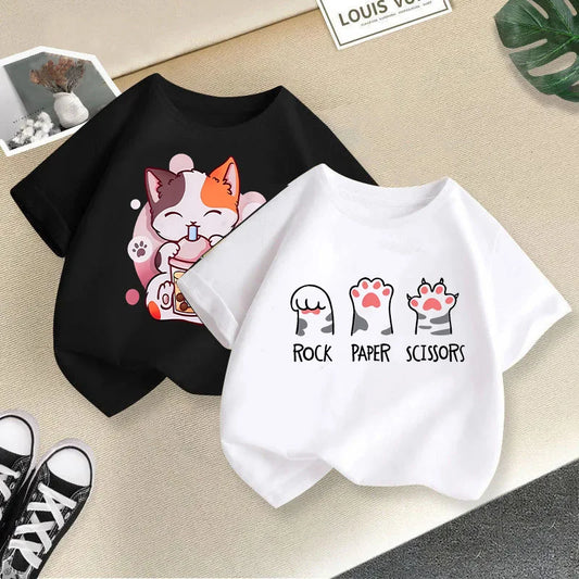 Cat Candy Funny Short Sleeve Baby Girl T-shirt
