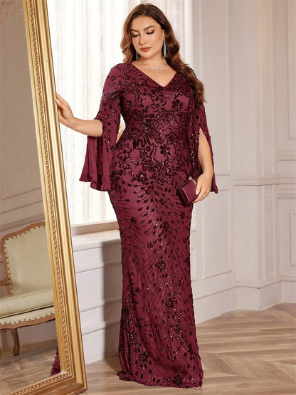 Plus Size Luxury Gold Evening Dresses