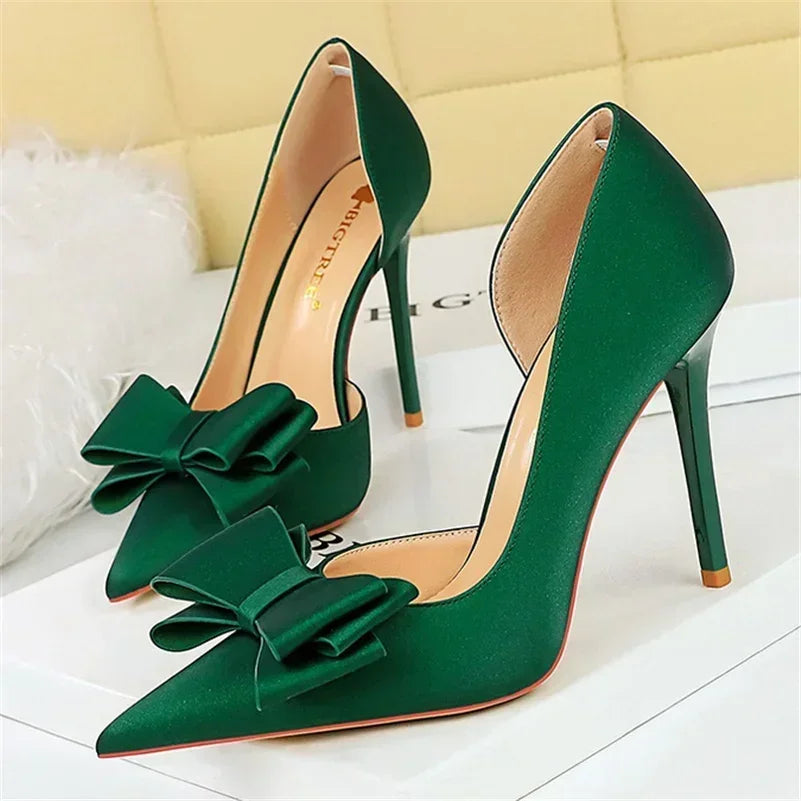High Heels Silk Satin Shoes