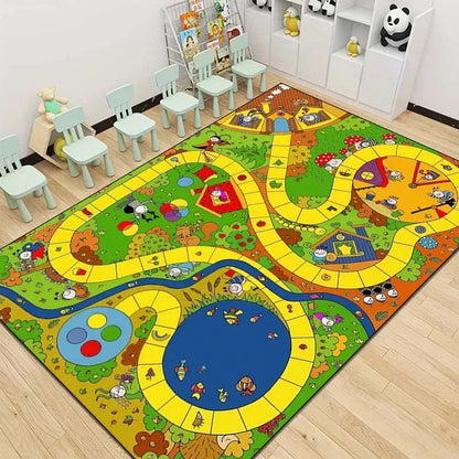 Snakes and Ladders Game Pattern Carpet Floor Mat
