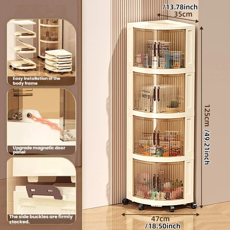 Plastic double-door foldable storage cabinet
