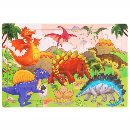 30 Pieces Wooden Jigsaw Puzzle Kids Cartoon Animal Puzzles Toys