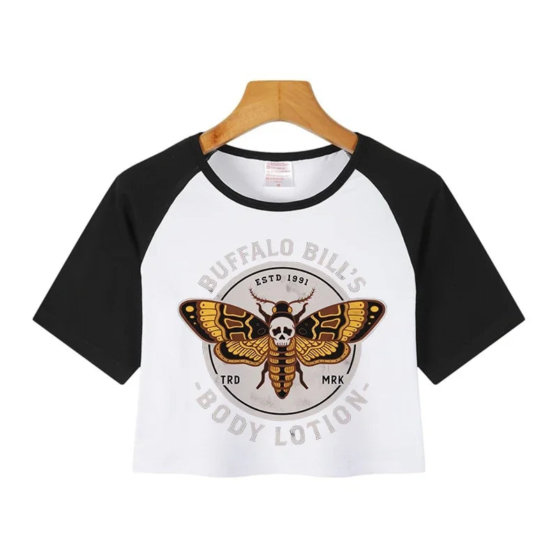 Casual Crop Tops Funny Graphic T-shirt