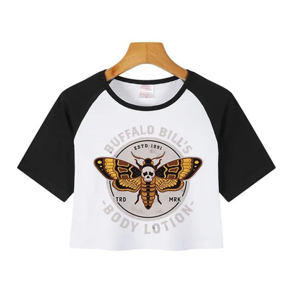 Casual Crop Tops Funny Graphic T-shirt