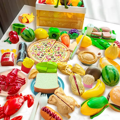 Simulated Kitchen Cutting Cookware Simulated Fruits Cutting Toys Set