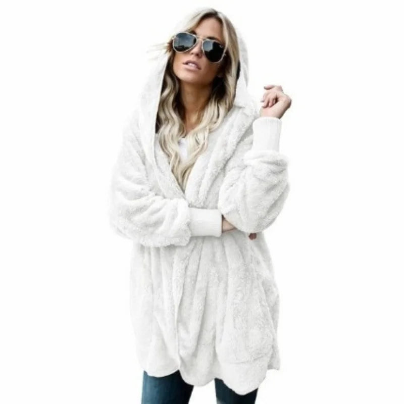 Sweatshirt Long Autumn Winter Long Sleeve Double Side Wear Flurry Loose Coats