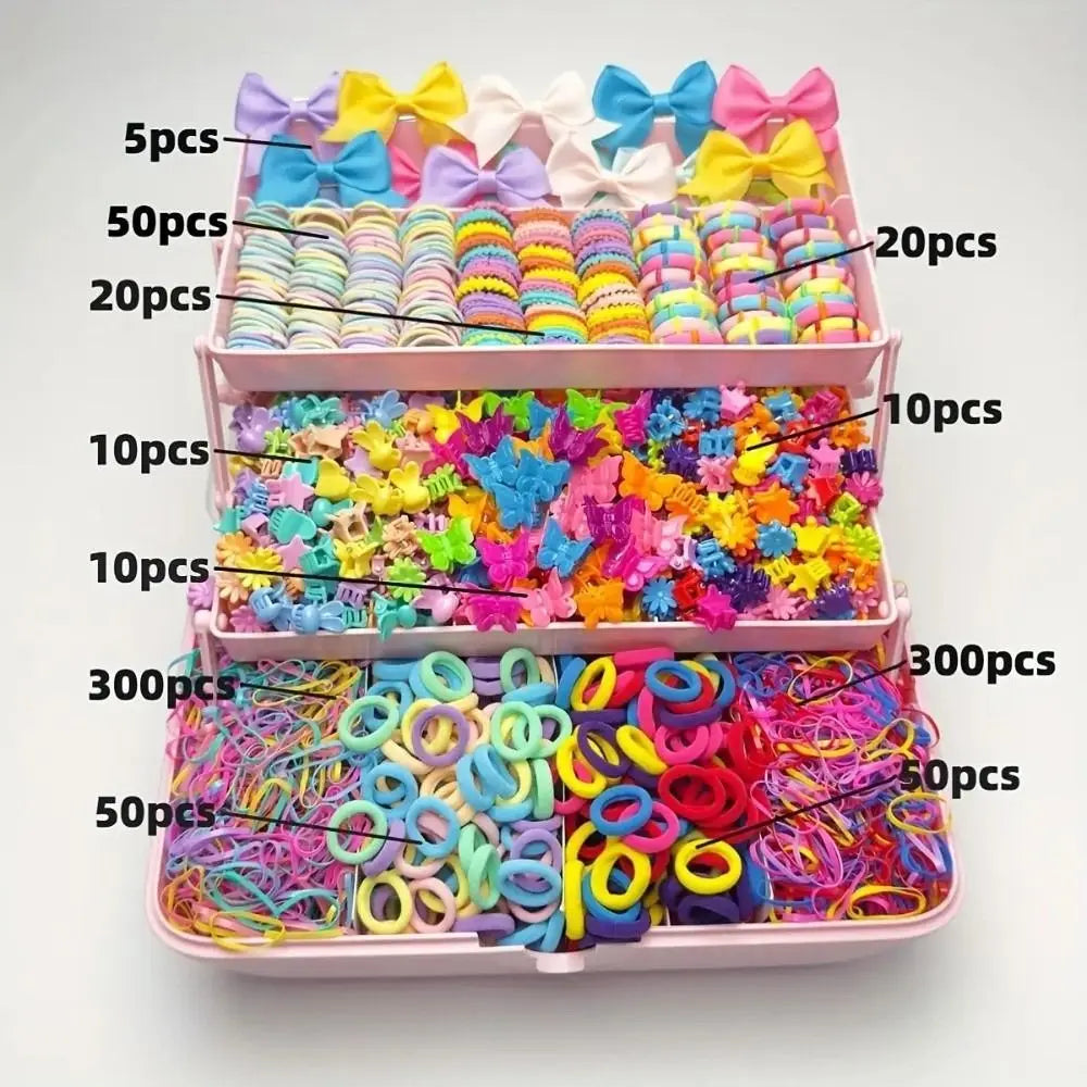 Bow High Elastic Hair Accessories Set No Hurt Hair Colorful Girls Hair Bands