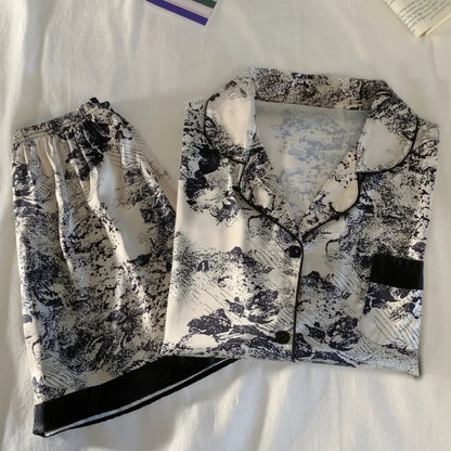 Chinese Elegant Ink and Wash Painting Pajamas