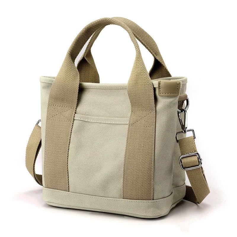 Casual Canvas Crossbody Adjustable Strap Tote Multiple Bag