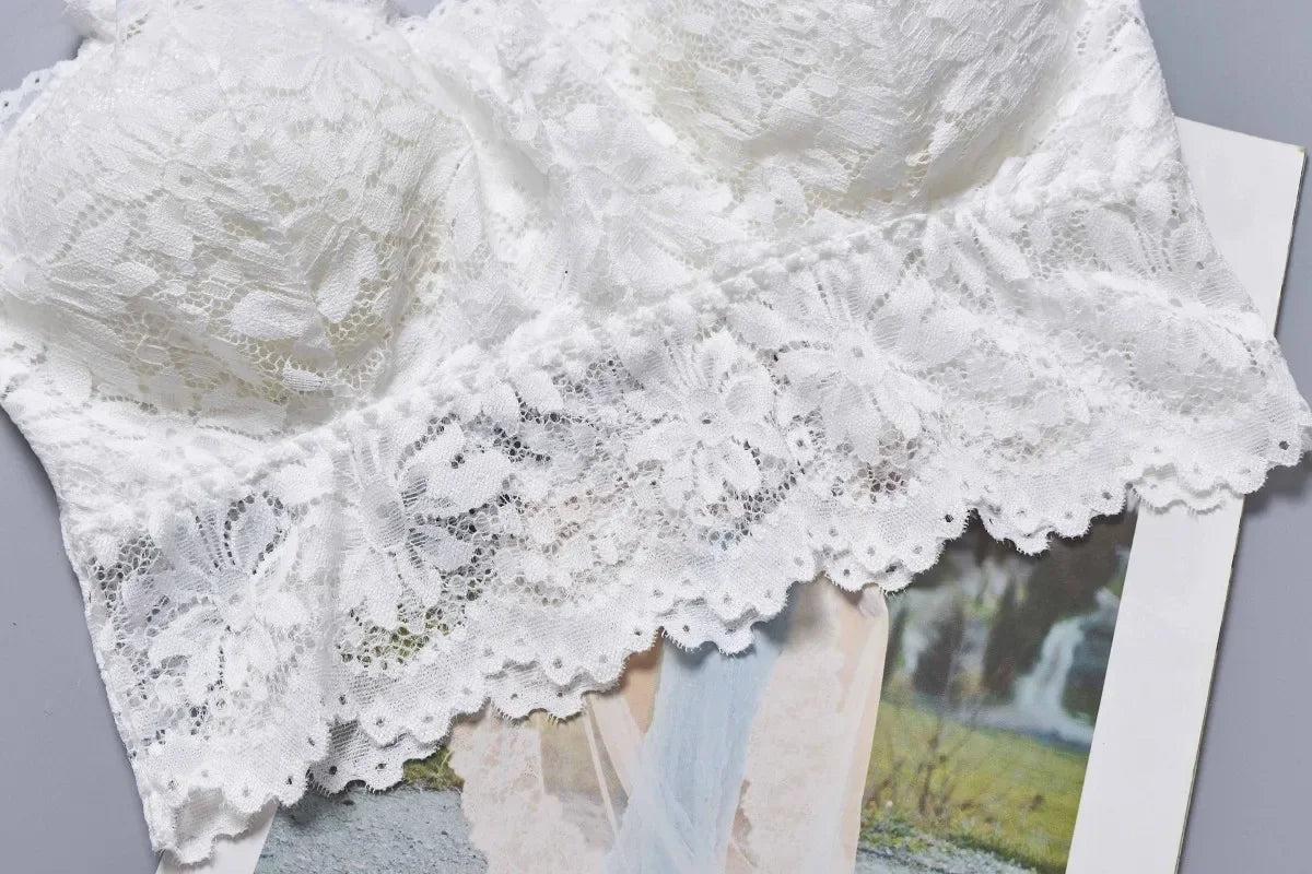 Sujetador push-up de encaje con flores, lencería sexy