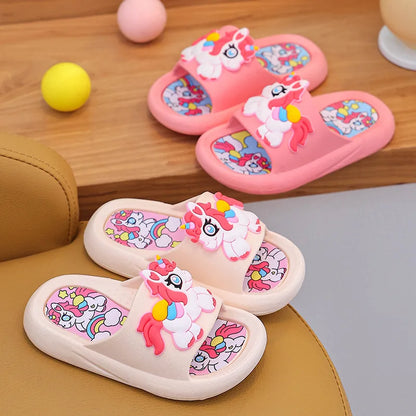 Girls Slippers Soft Bottom Anti-Slip Cute Unicorn Bathing