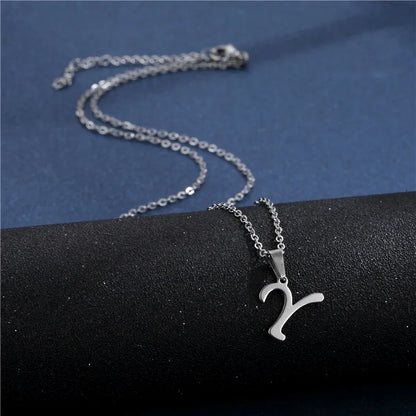 Letter Stainless Steel Letter Glossy Choker Necklaces