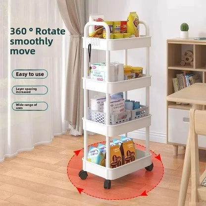 5-layer Kitchen Storage Shelf mobile Trolley floor Standing