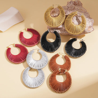 Bohemian Braided Hollow Hoop Geometric Round Earrings