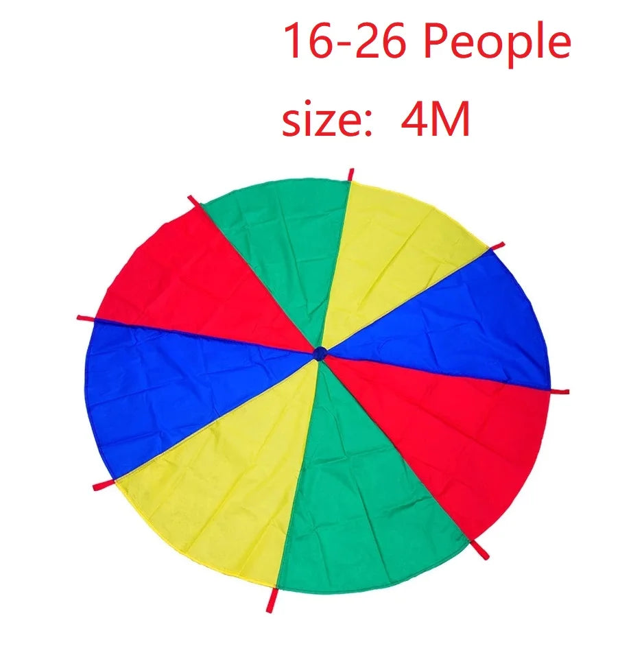 2M/4M Diameter Kids Outdoor Teamwork Game Prop Rainbow Parachute Toys