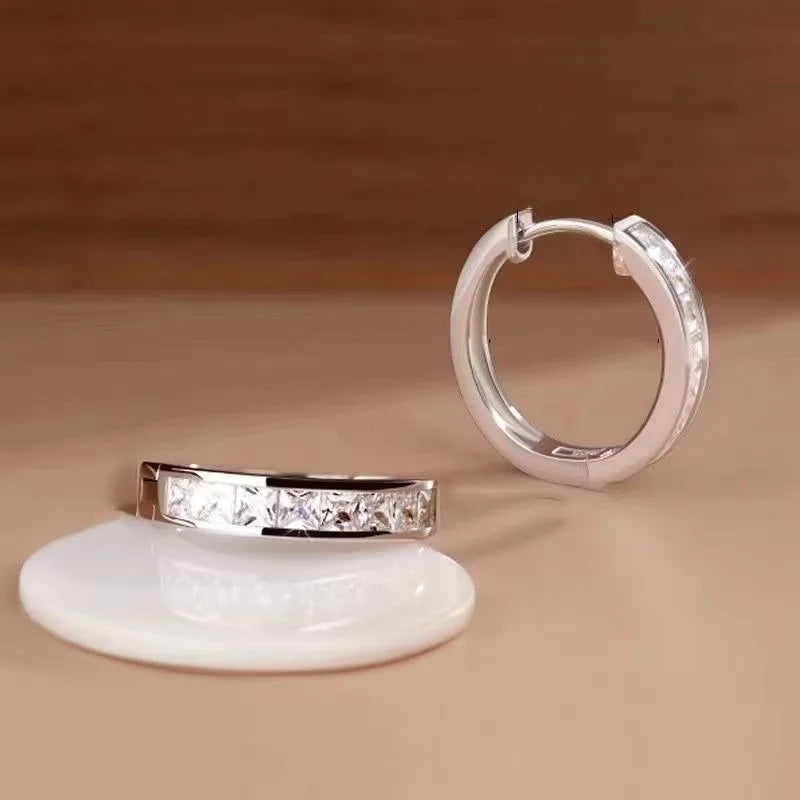 DANA 925 Sterling Silver Shining Zircon Earrings