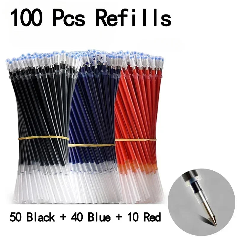 20/50 Pcs Gel pens Set Black Blue Red Refill Gel School