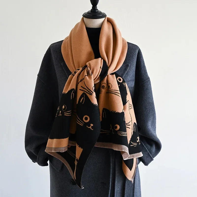 Cute Cat Cashmere Scarf
