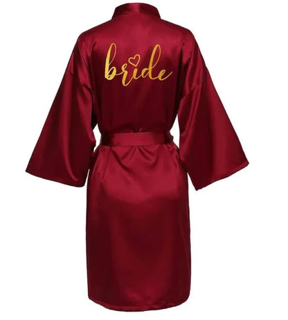 Bride Robe Kimono Satin Pajamas Bridesmaid Bathrobe