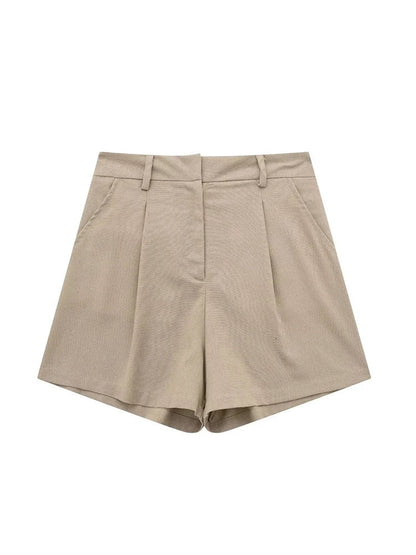Casual High Waist Wide Leg Shorts Sets