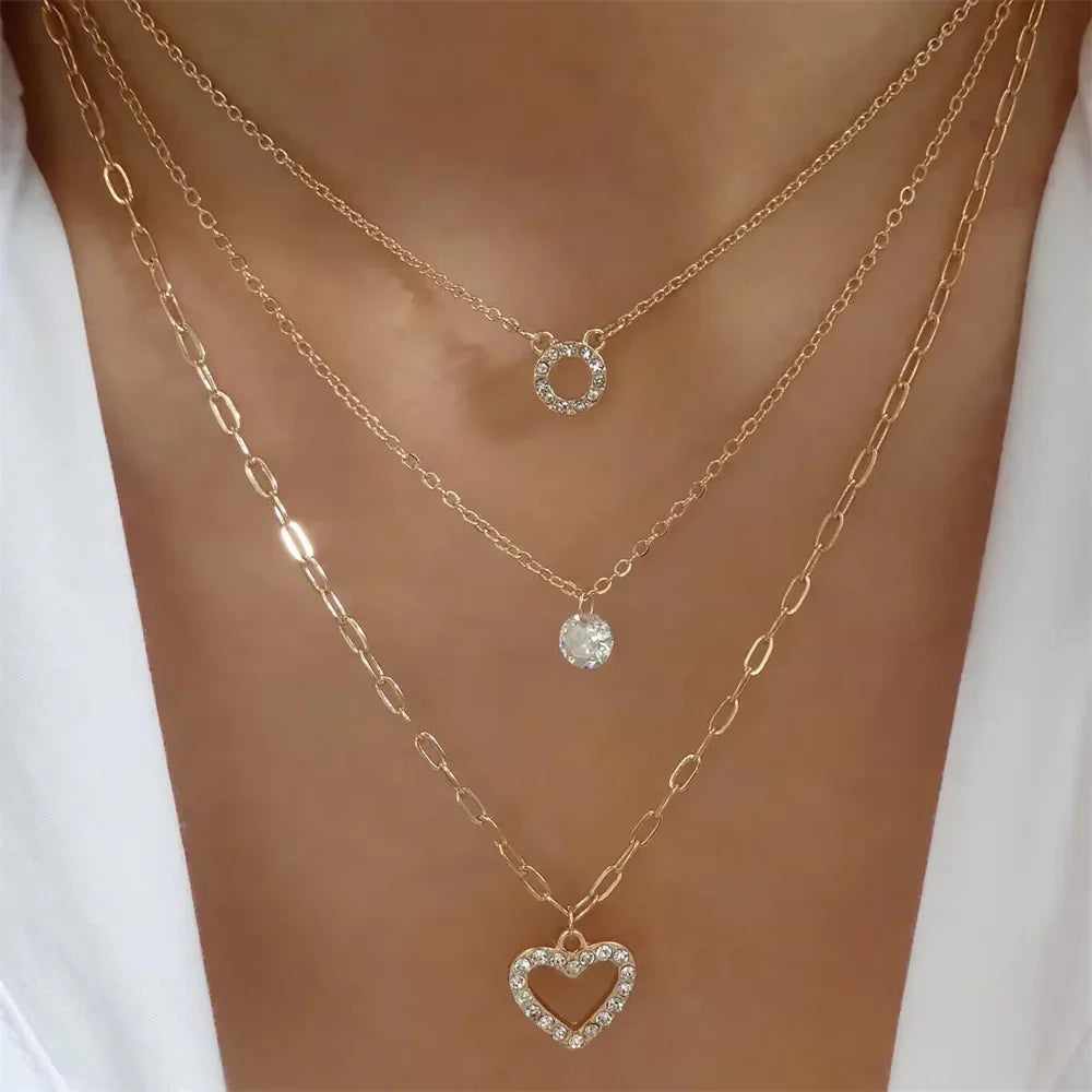 Vintage Punk Gold-plate Thick Chain Head Portrait Coin Pendant Necklace