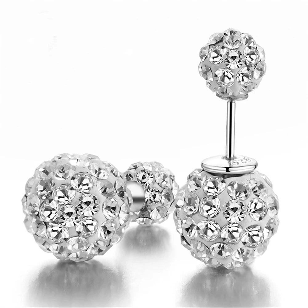 925 sterling silver zirconia stud earrings