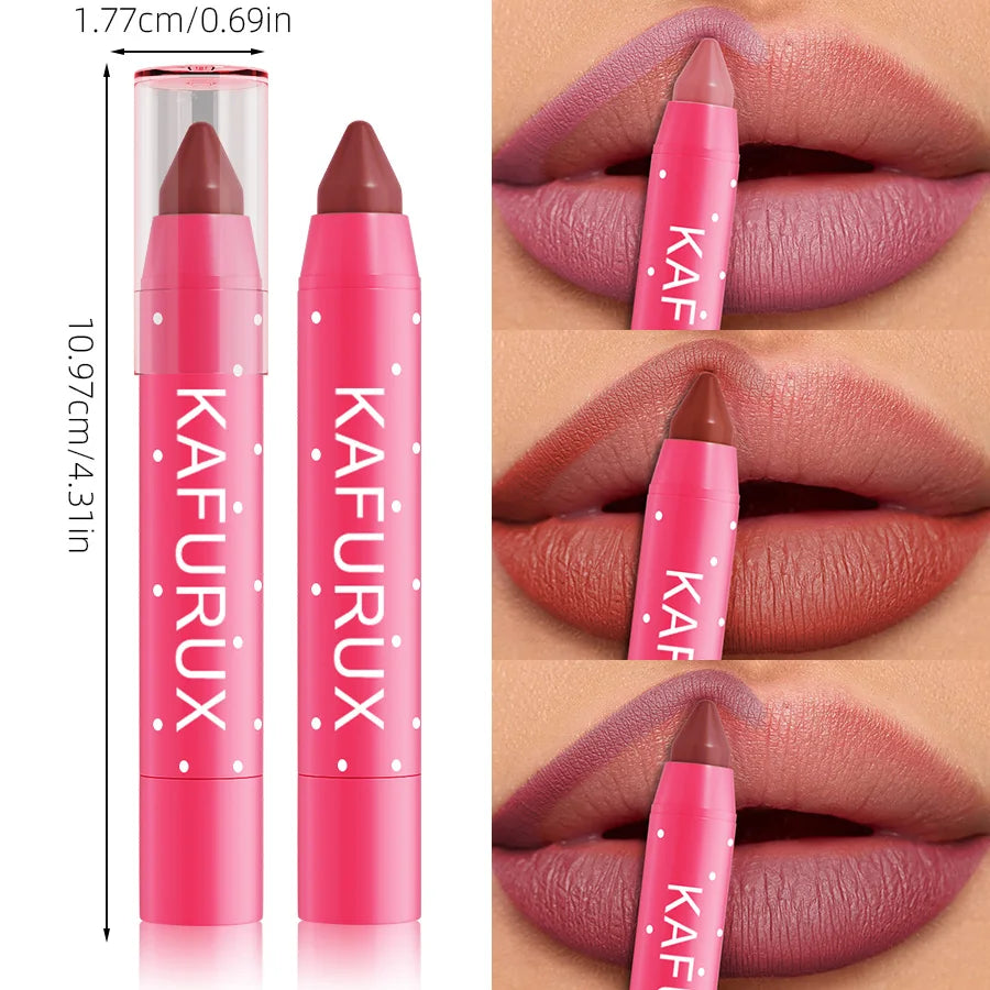 15 Colors Lipstick Pencil Waterproof Sexy Red Matte Contour Tint Lipstick