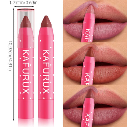 15 Colors Lipstick Pencil Waterproof Sexy Red Matte Contour Tint Lipstick