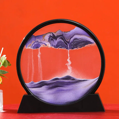 3D Moving Sand Round Glass Deep Sea Home Decoration