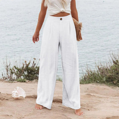 Cotton-Linen Casual Lightweight Elastic Waist Lounge Pants