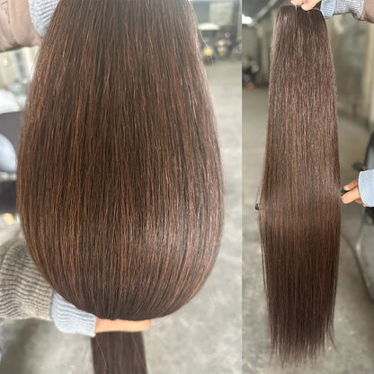 Bone Straight Hair Extensions Brown Color