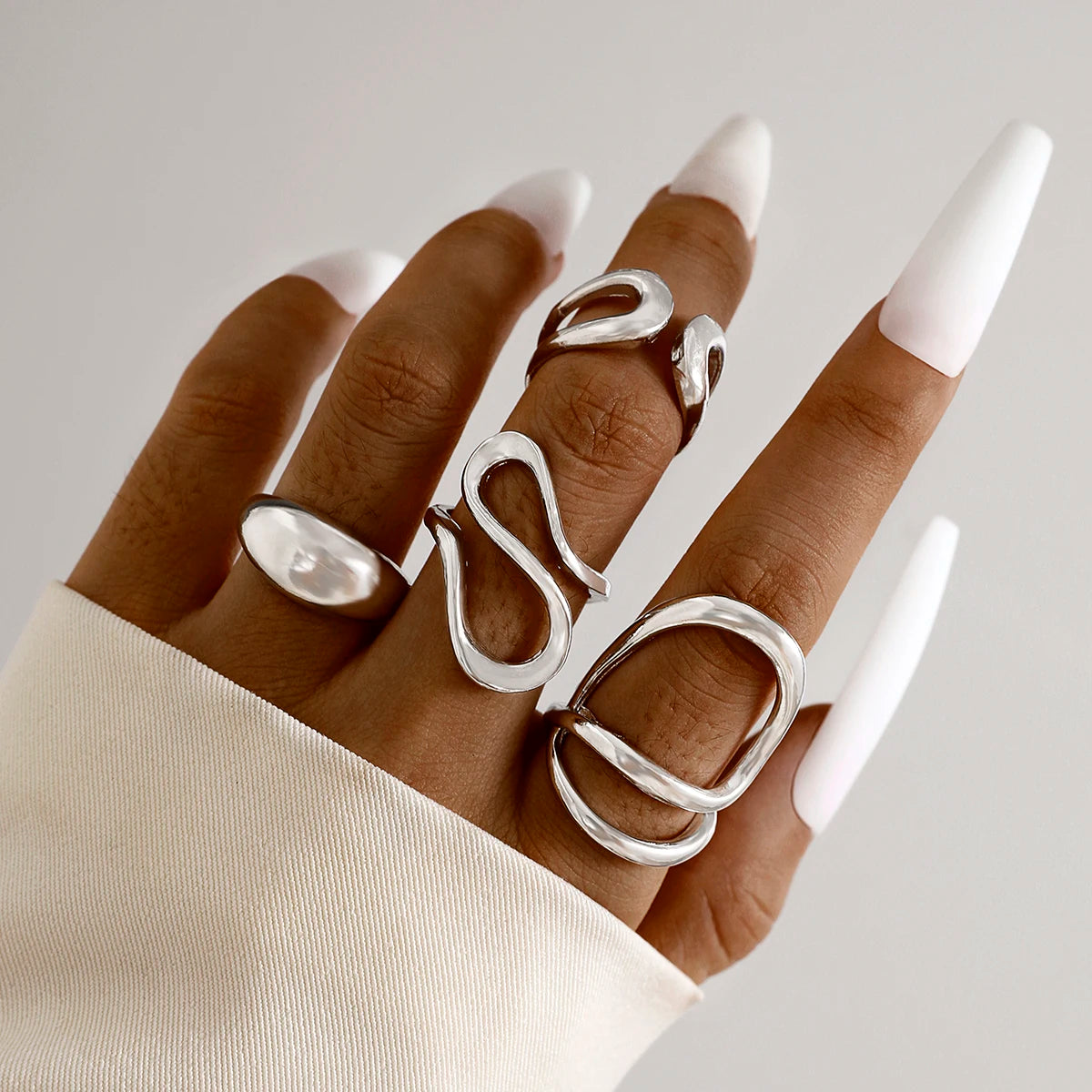 DANA Circle Geometry Opening Joint Rings Set