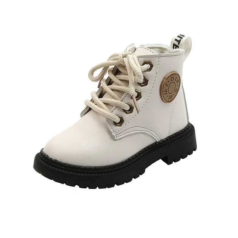 Boys Girls Leather Waterproof Non-slip  Boots