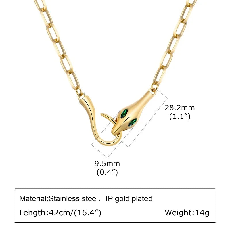 Chunky Gold Stainless Steel Jewelry Necklace