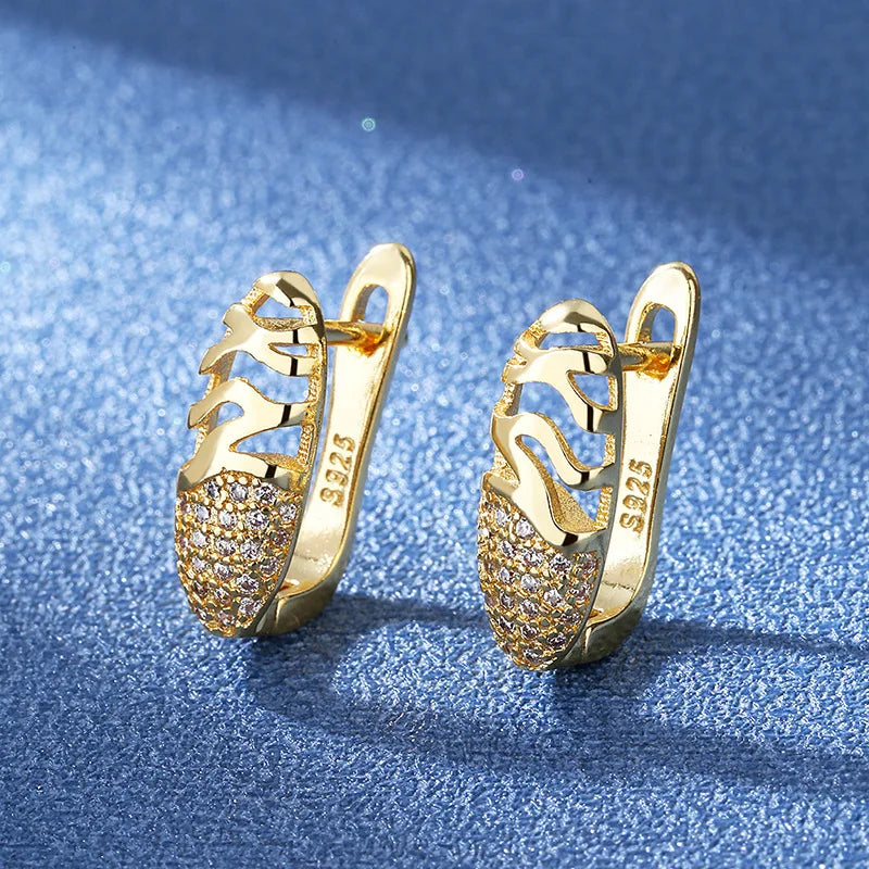 925 Silver Needle Princess Crystal Square Zircon Drop Earrings