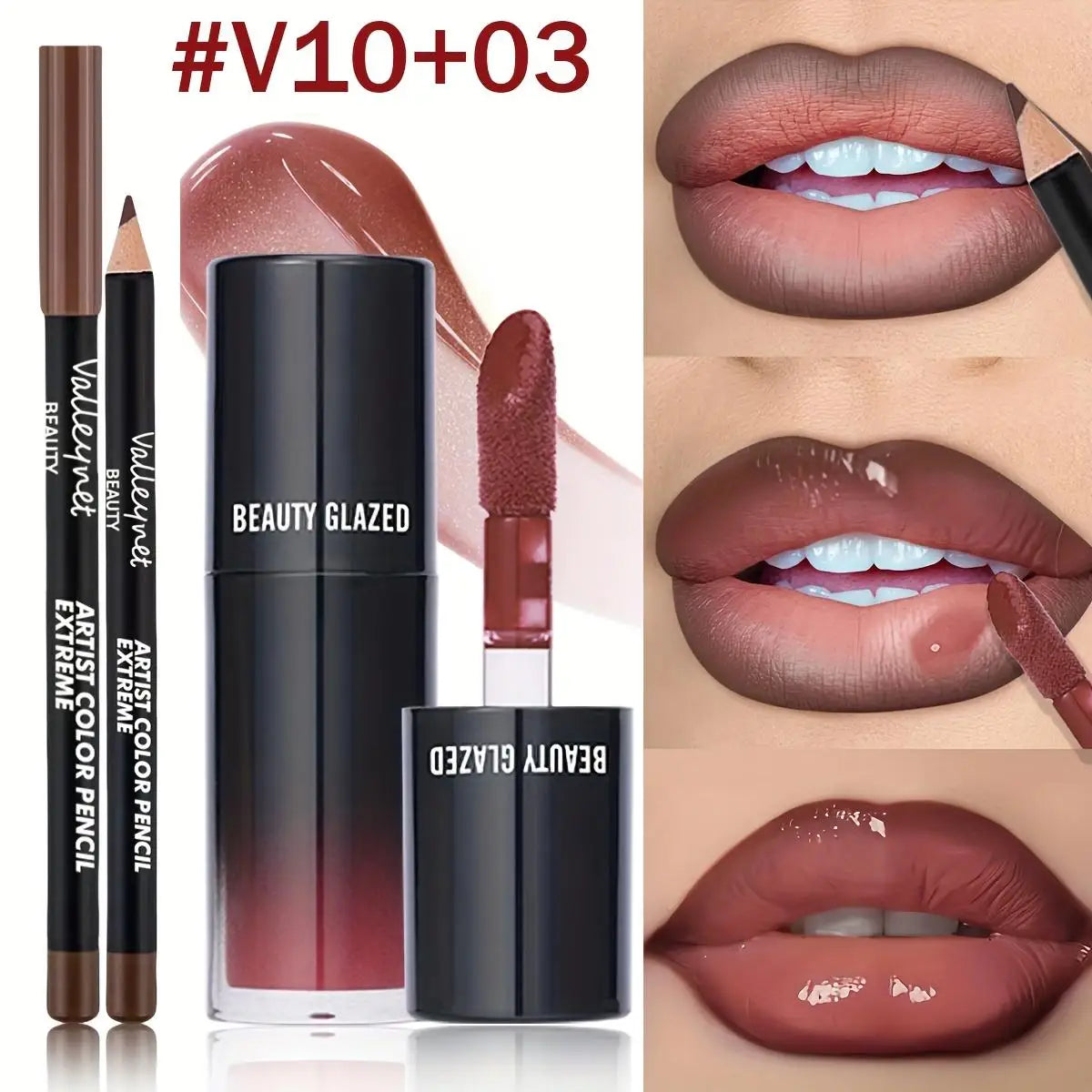 2-piece Lip Gloss and Lip Liner Nourishing and Moisturizing Set
