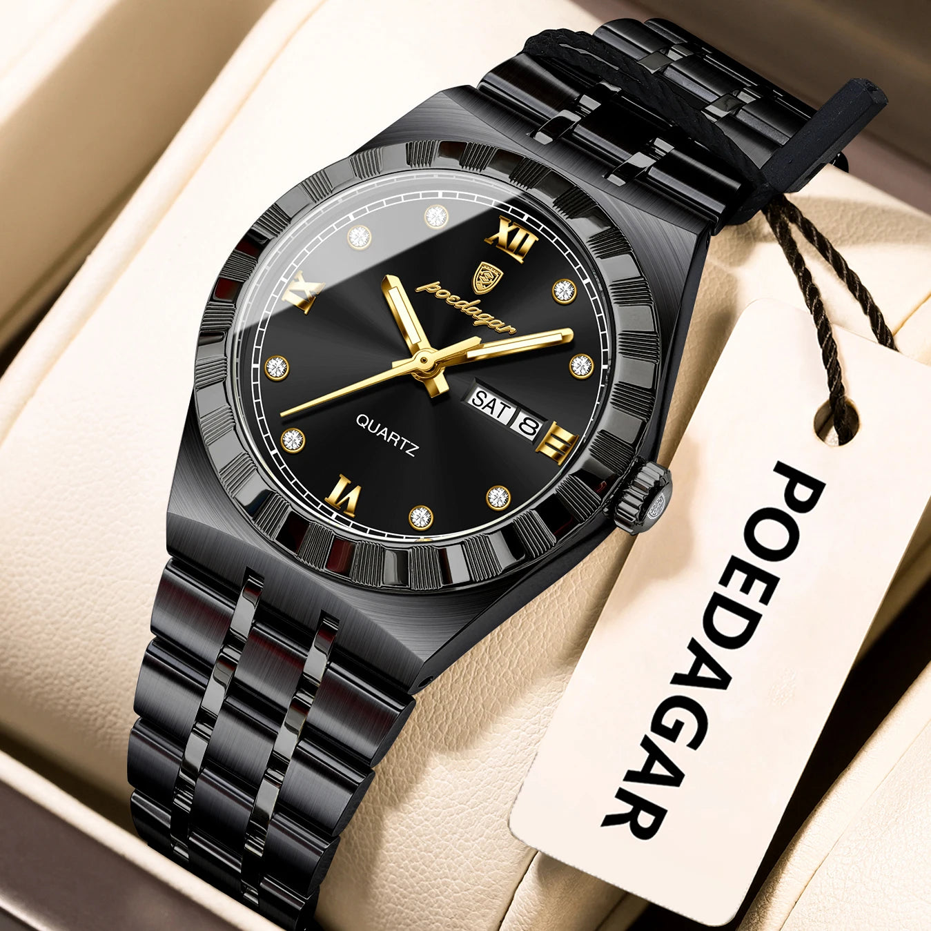 Luminous Stainless Steel Quartz Watches