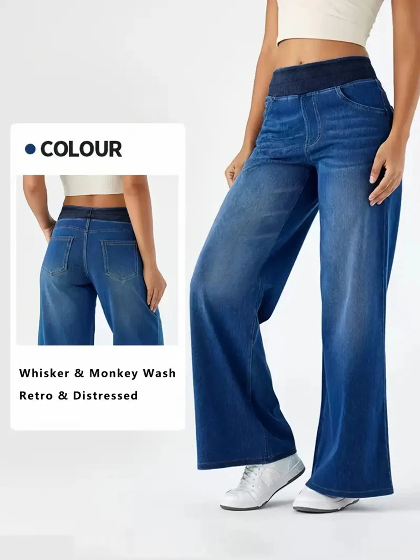 Jeans Stretch Loose Straight-Leg Pants
