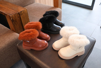 Britain Style Casual Plush Winter Soft Short Boots