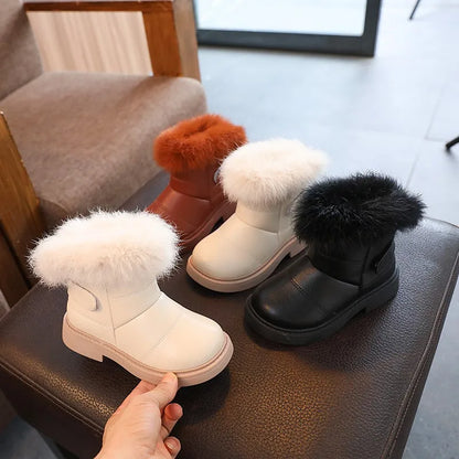 Britain Style Casual Plush Winter Soft Short Boots