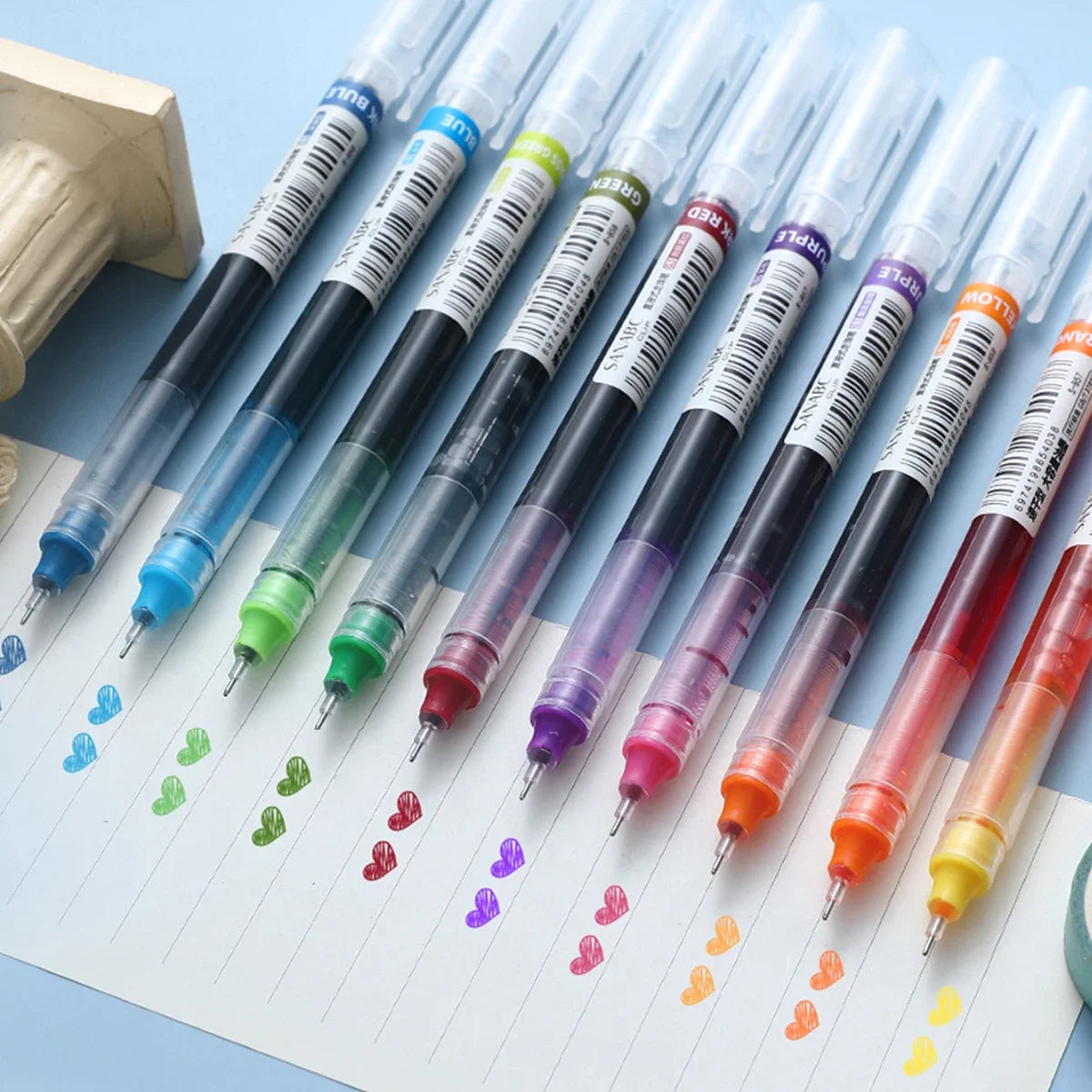 10 Pcs Color Gel pens Quick Drying Large Capacity Marking Drawing