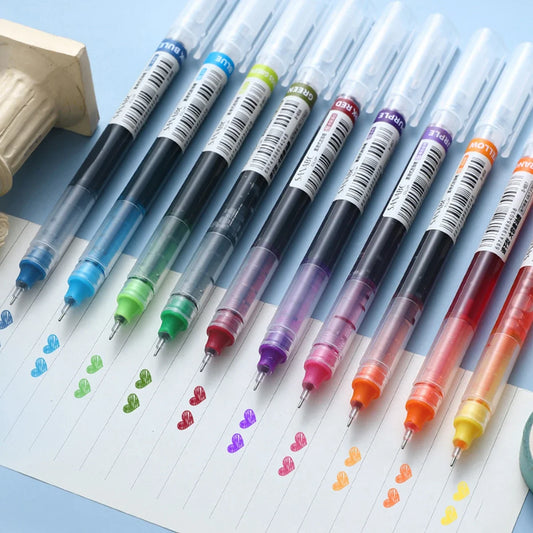 10 Pcs Color Gel pens Quick Drying Large Capacity Marking Drawing