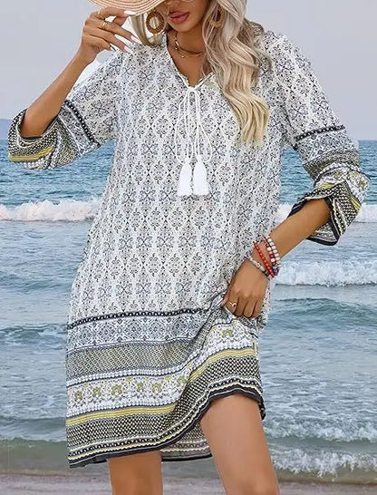 Mid Sleeve High Mini Dress