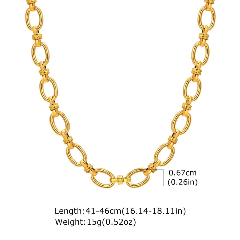 Chunky Gold Stainless Steel Jewelry Necklace