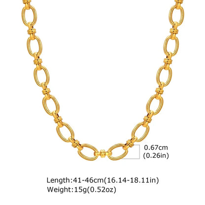 Chunky Gold Stainless Steel Jewelry Necklace