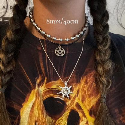 6/8/10mm Stainless Steel Ball Chain Layering Necklace