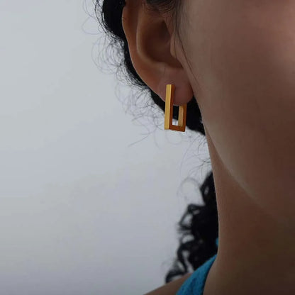 DANA Metal Square Geometric Earrings